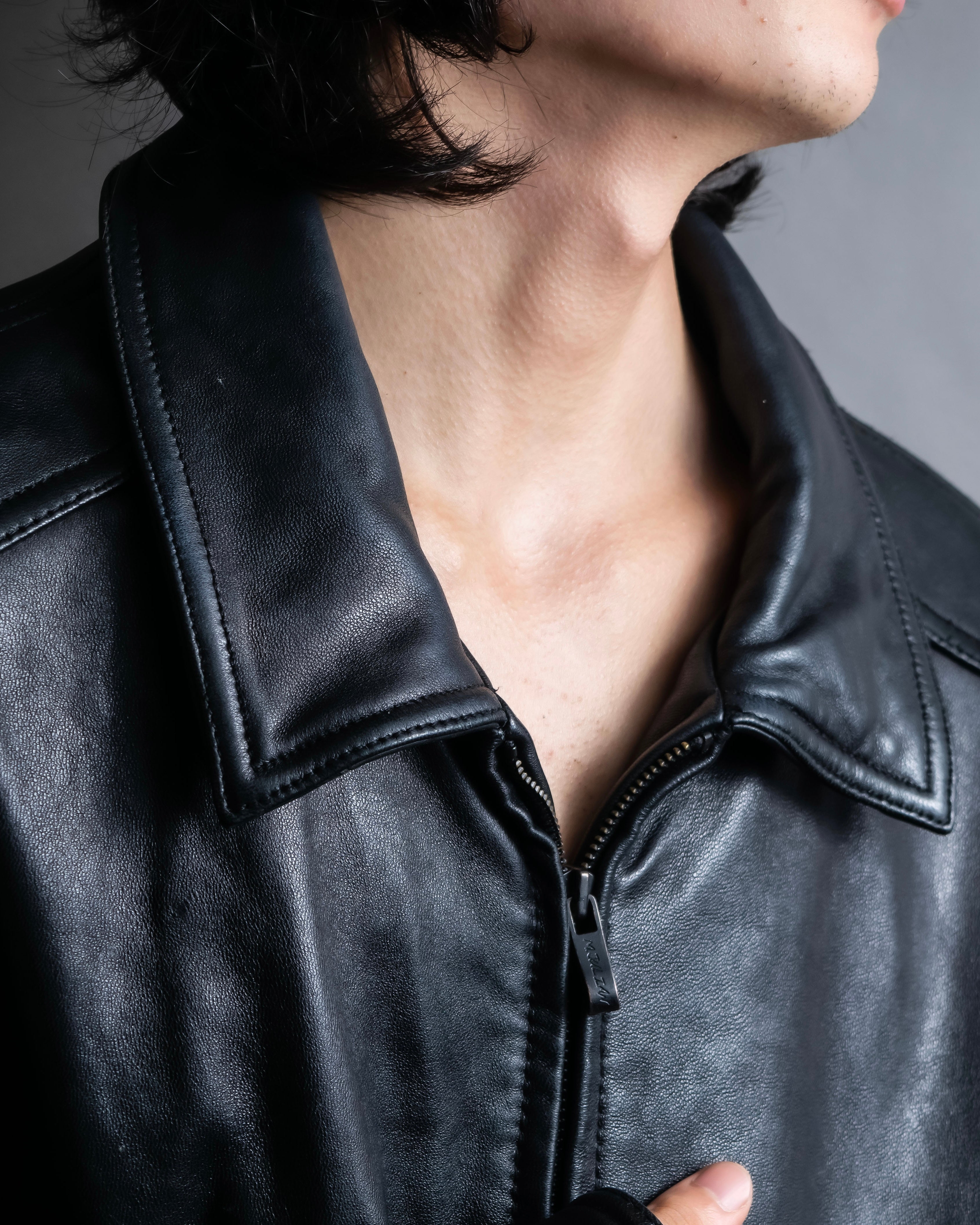 "M. JULIAN" High quality leather single riders blouson