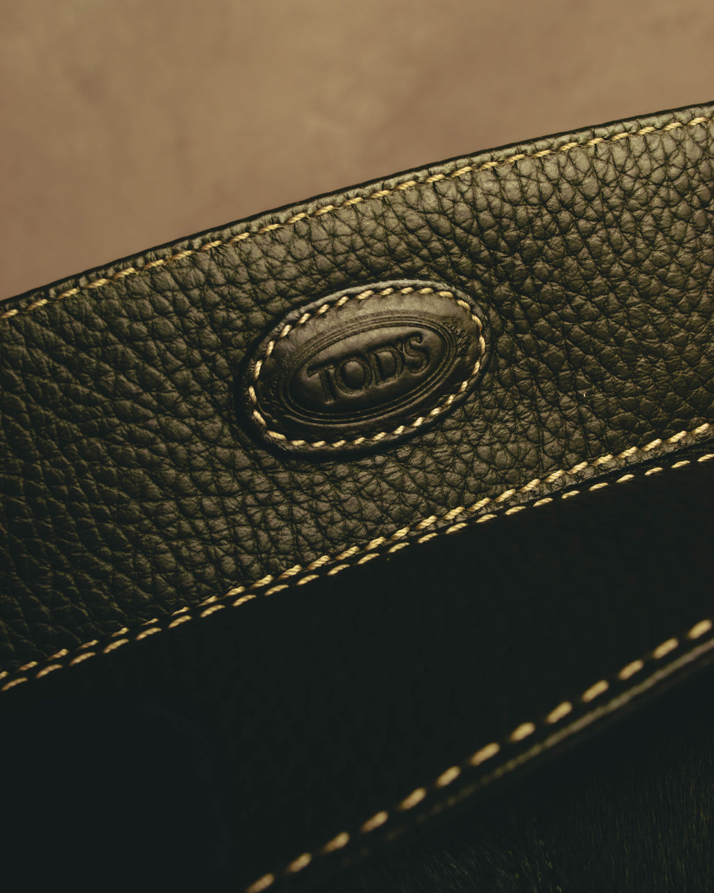 "TOD'S" 00's-10's Textured haircalf leather shoulder bag