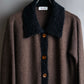 "Composition by KENZO" Fuzzy material cleric design knit coat