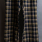 "Vintage tartan check wide tapered slacks"