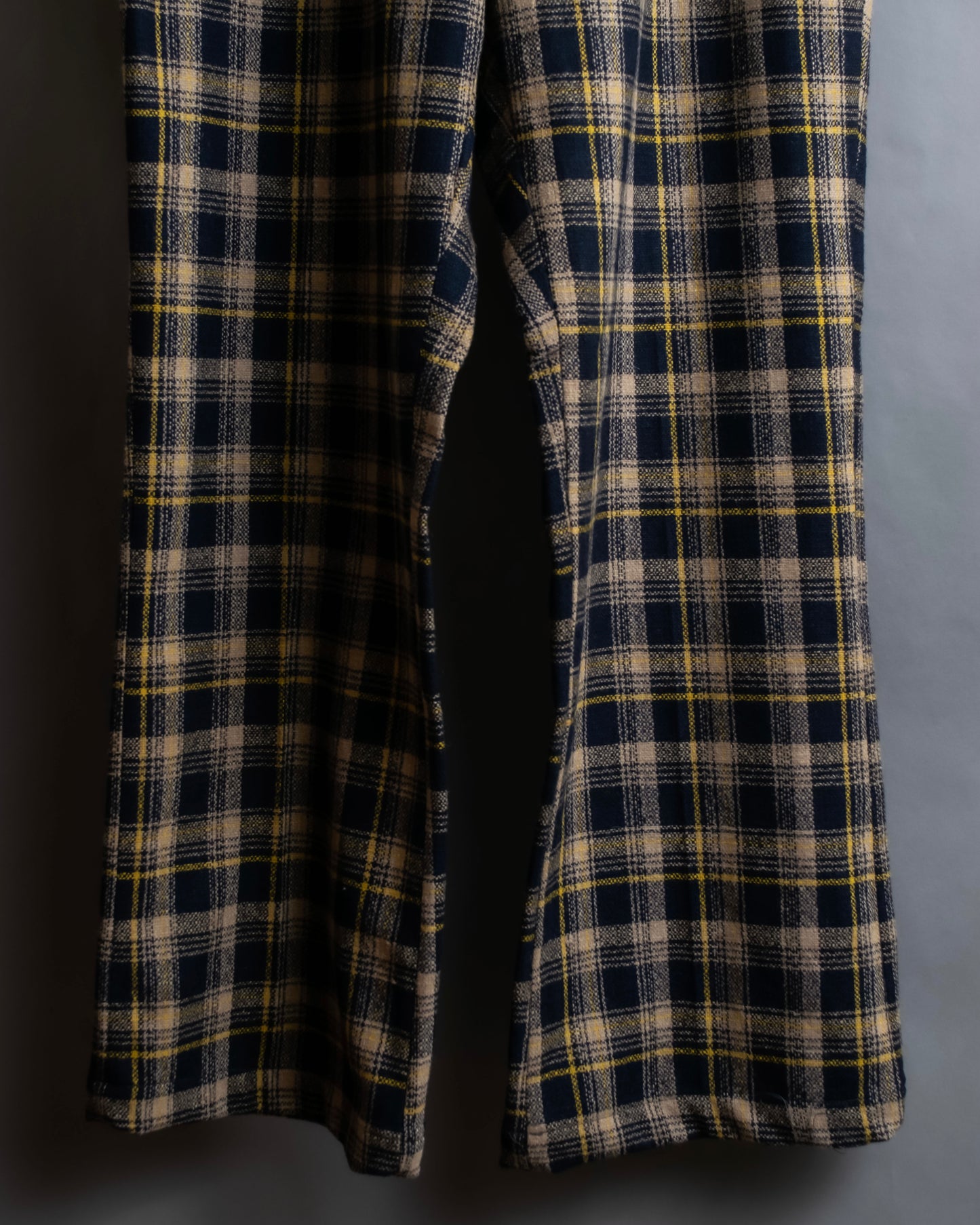 "Vintage tartan check wide tapered slacks"