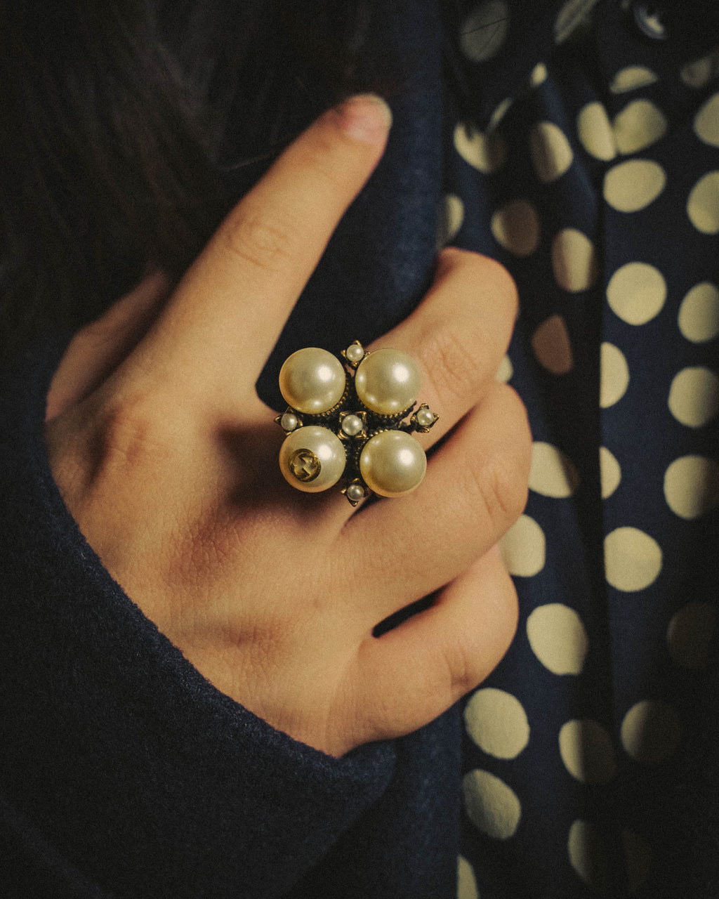 -SPECIAL- "GUCCI" 2015-2022 Pearl cluster sculptural statement ring