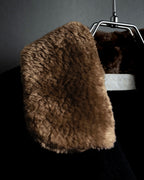 "VALENTINO" Fur collar double-breasted wool coat