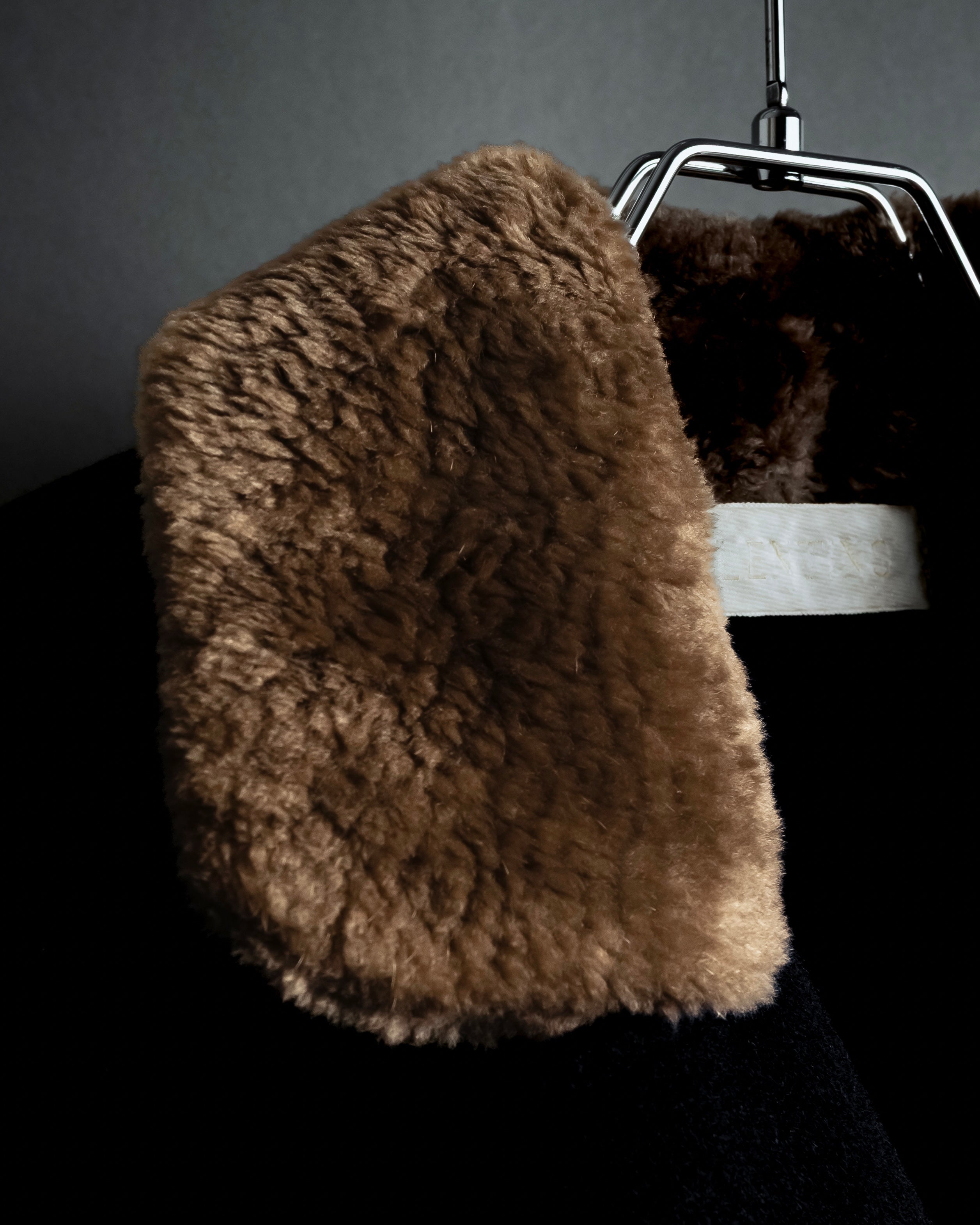 "VALENTINO" Fur collar double-breasted wool coat