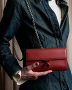 "KENZO" K motif design chain shoulder wallet bag