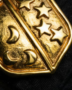 "CELINE" Moon & star top motif gold necklace