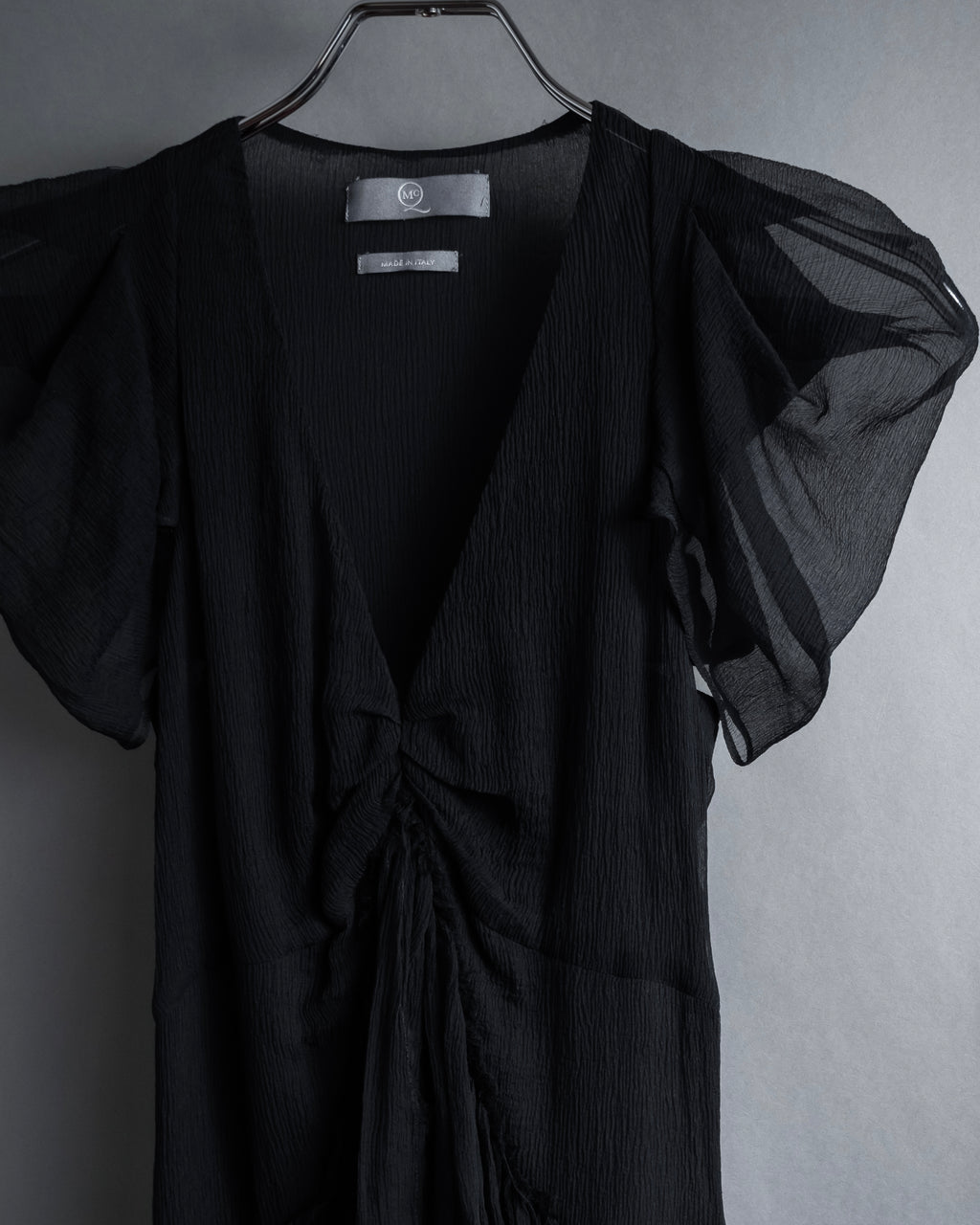 "MCQ Alexander McQueen" 06-10's Puffed sleeve gathered georgette long dress