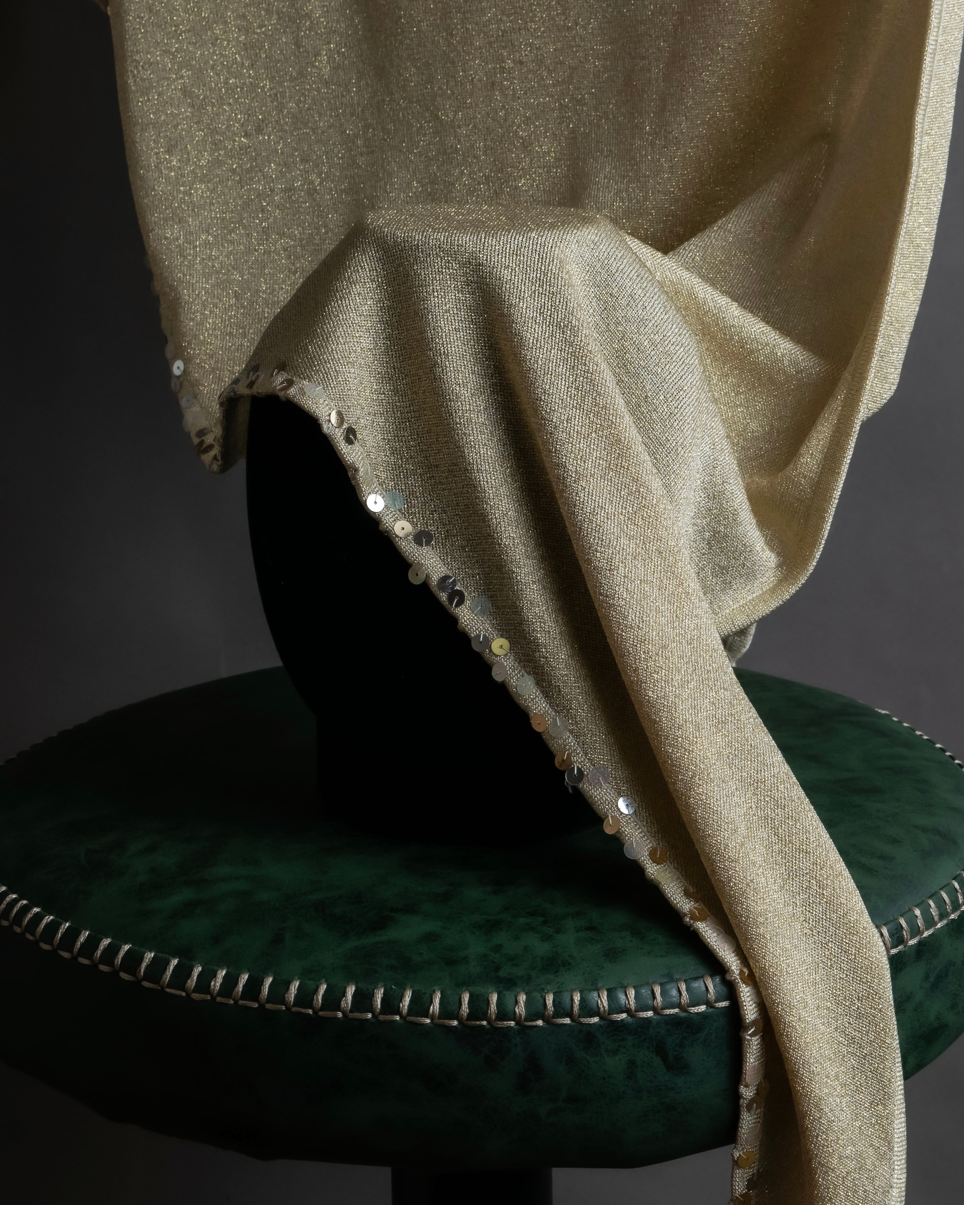 "Christian Dior" Glittery sequins design large stole