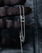 “Christian Dior” CD motif double silver chain bracelet