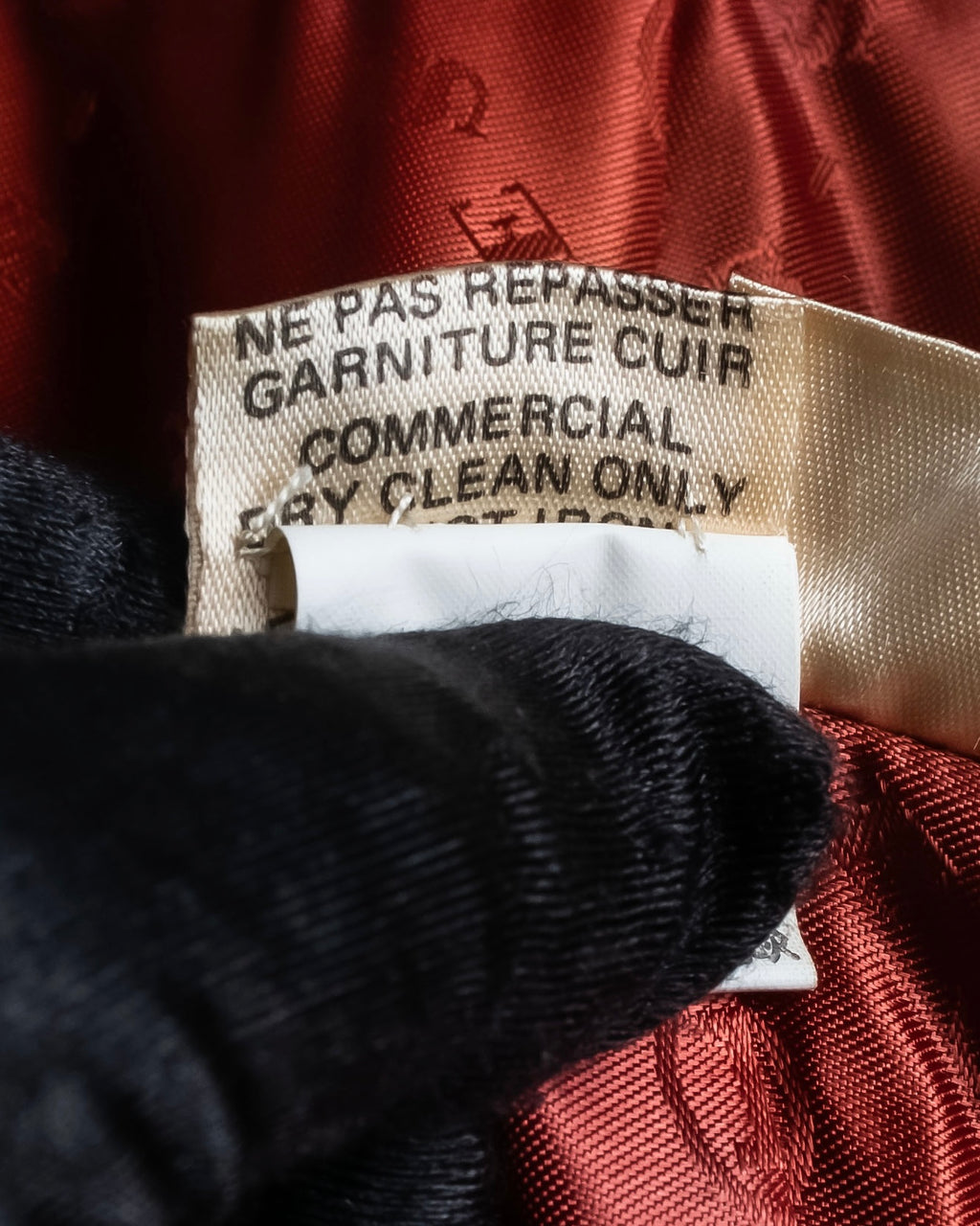 "HERMES" Vintage leather piping design belted tailored jacket