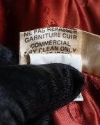 "HERMES" Vintage leather piping design belted tailored jacket