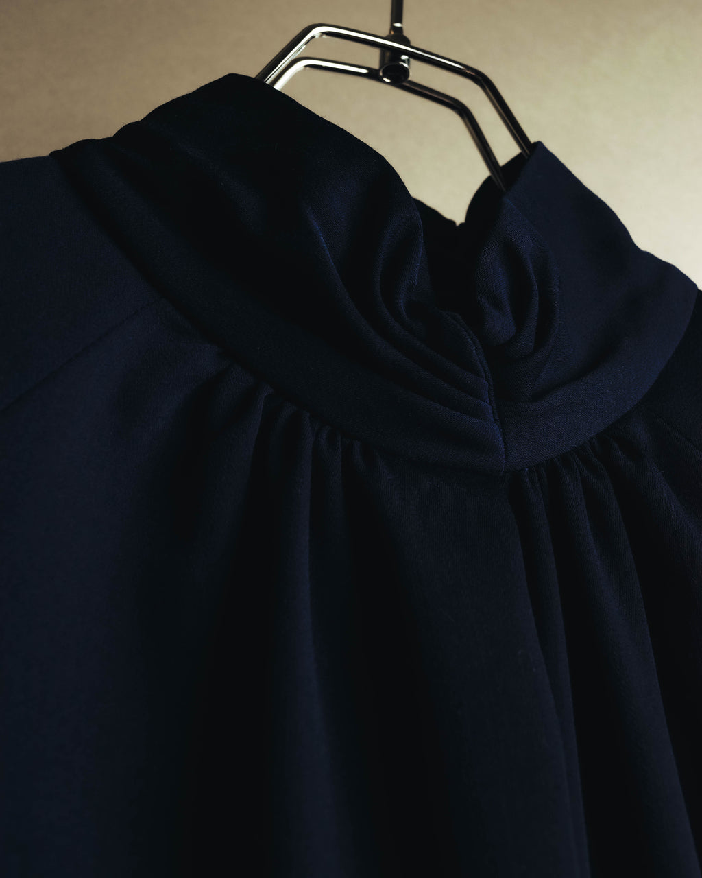 –SPECIAL– "Christian Dior" 80's-90's Sculptural high-neck long dress