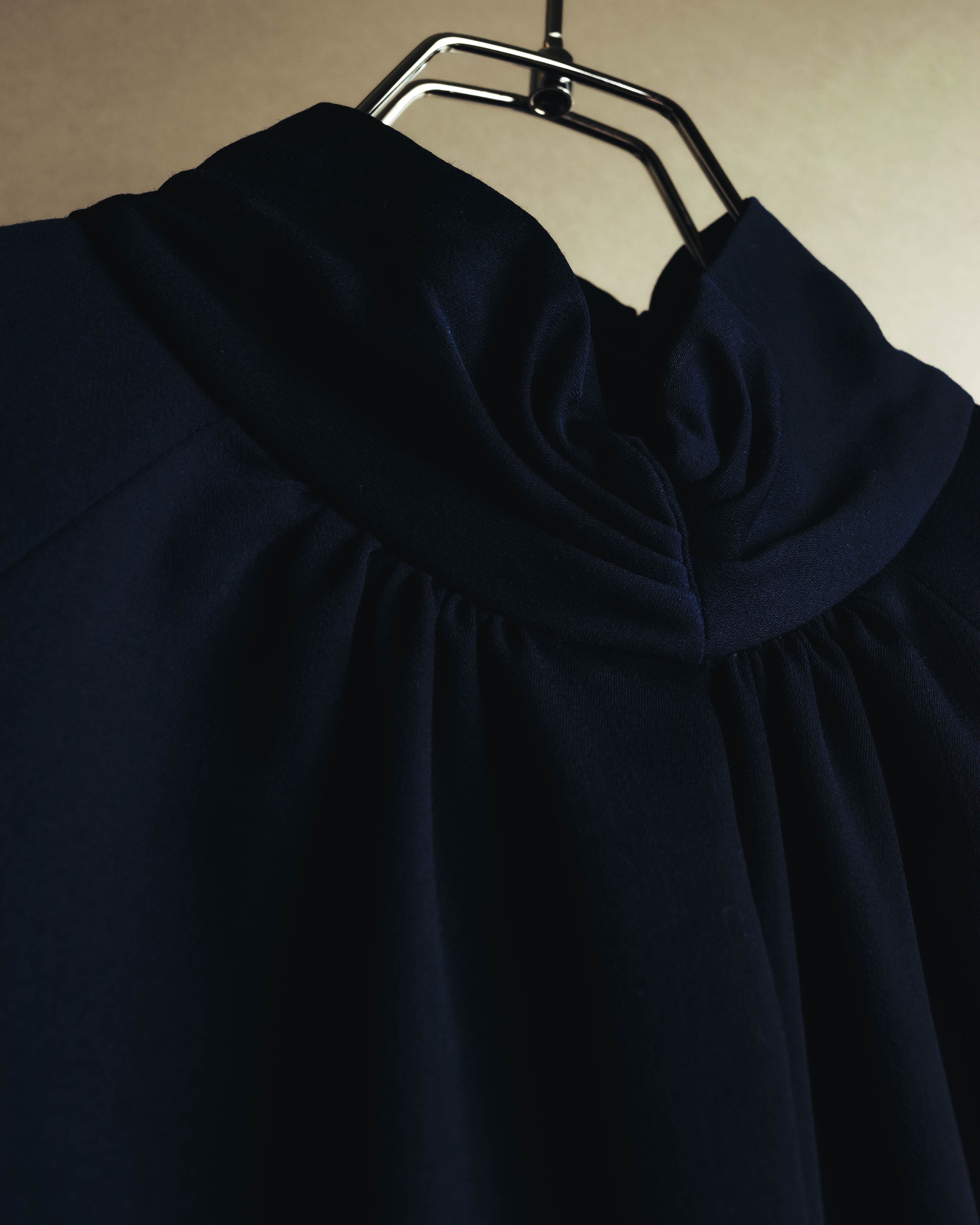 –SPECIAL– "Christian Dior" 80's-90's Sculptural high-neck long dress