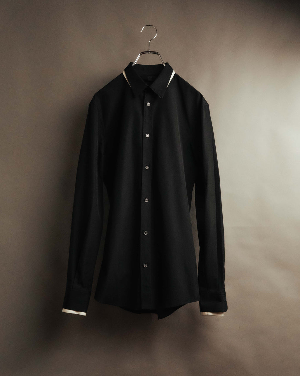“Alexander McQueen” 10’s Layered double-collar contrast trim shirt