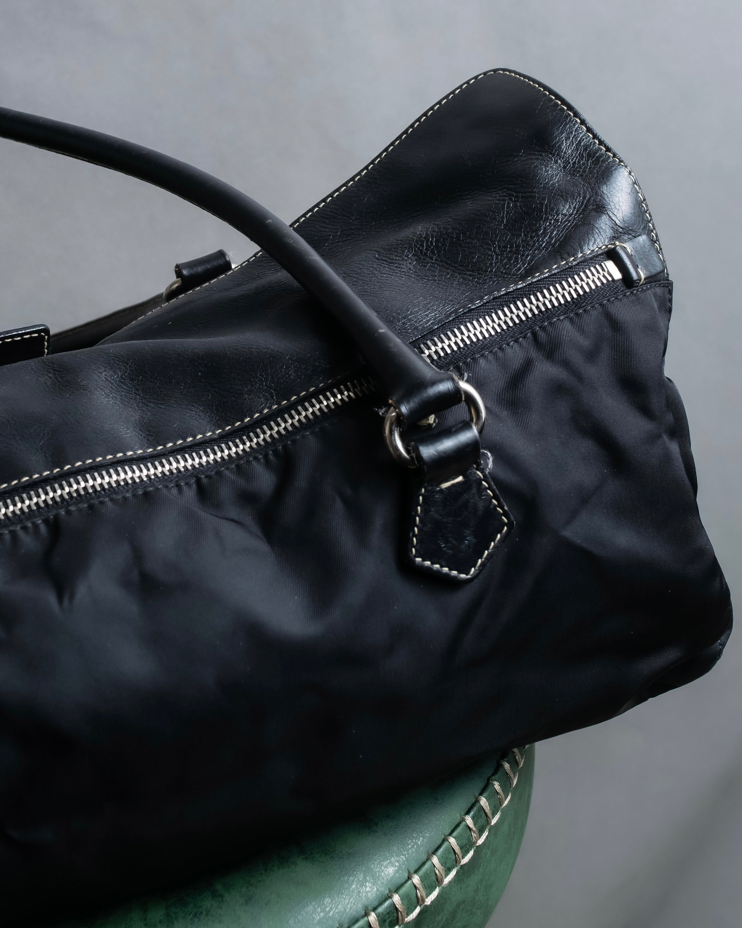 "PRADA" Nylon leather combination one shoulder bag
