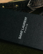 “SAINT LAURENT PARIS” 2010’s Lizard embossed narrow leather belt