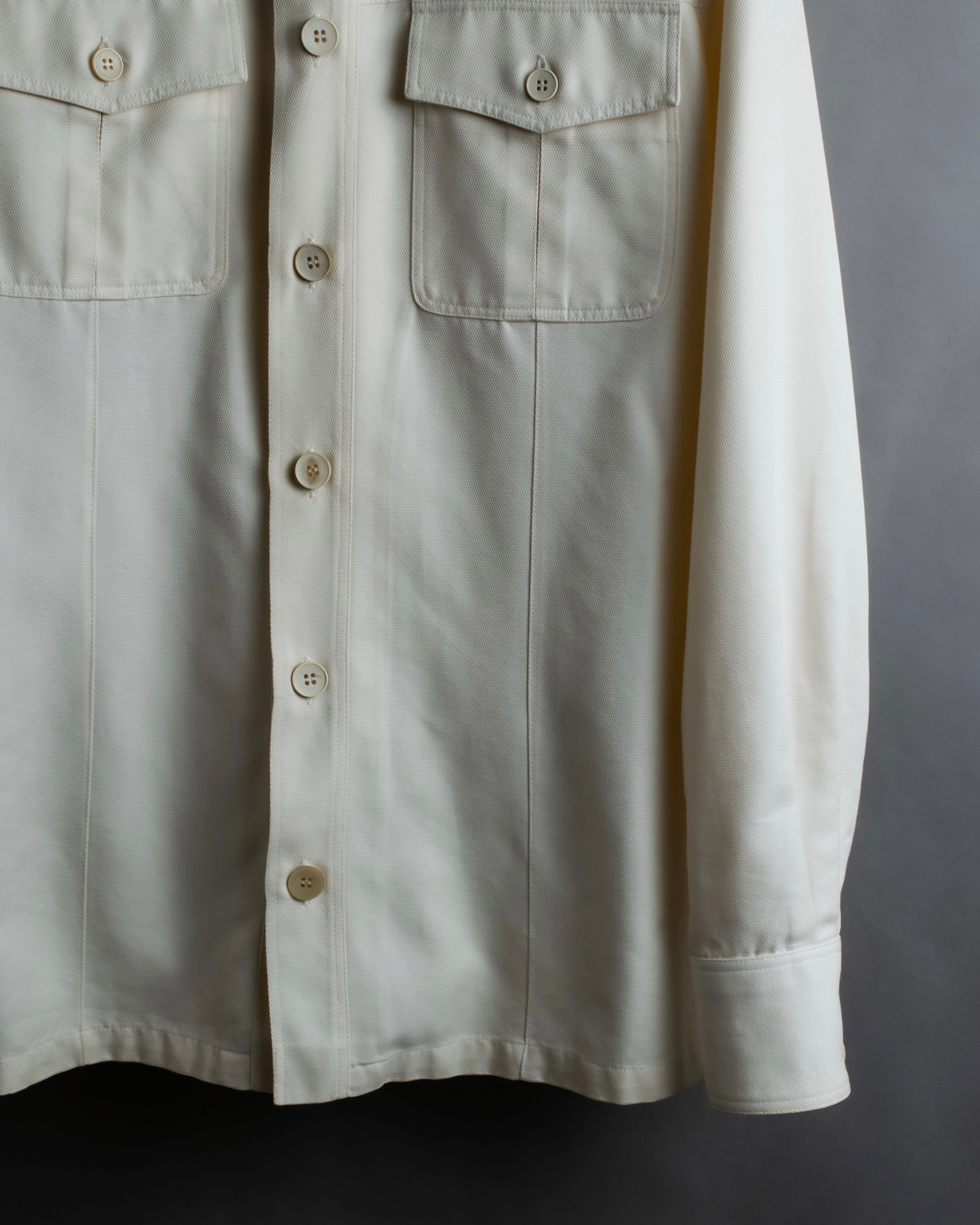 "GUCCI" Flap pocket design band collar shirt jacket