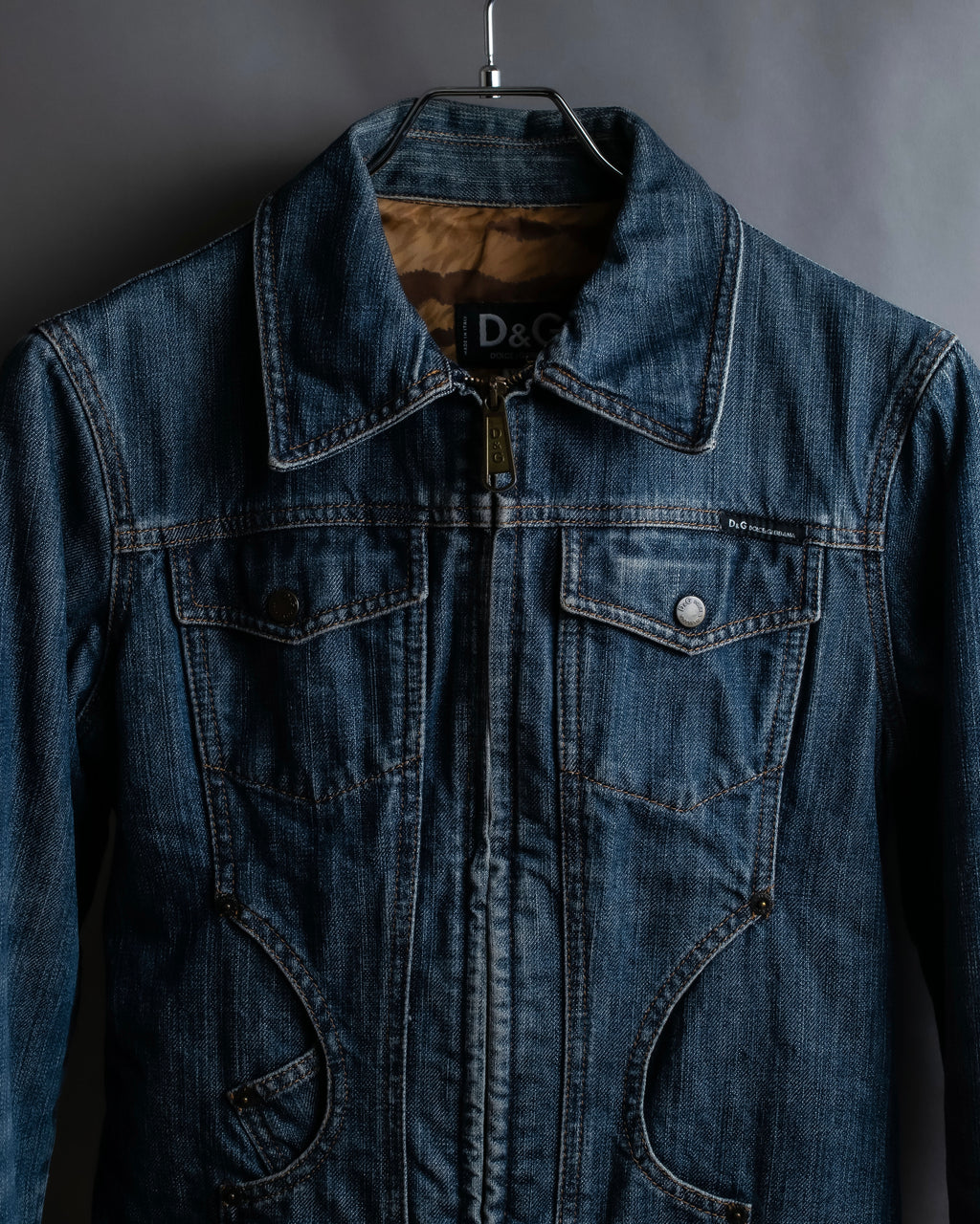 "Dolce & Gabbana" Cutting stitch detail denim jacket