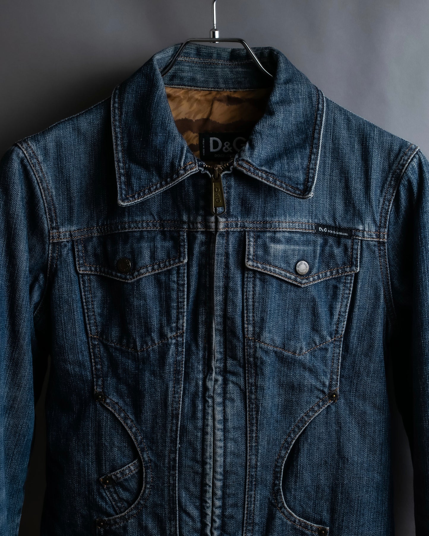 "Dolce & Gabbana" Cutting stitch detail denim jacket