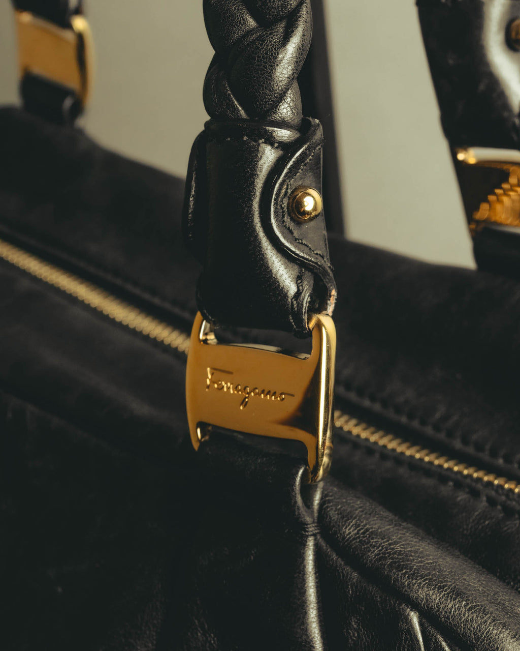 "Salvatore Ferragamo" 00's-10's Bow detailed leather hobo bag