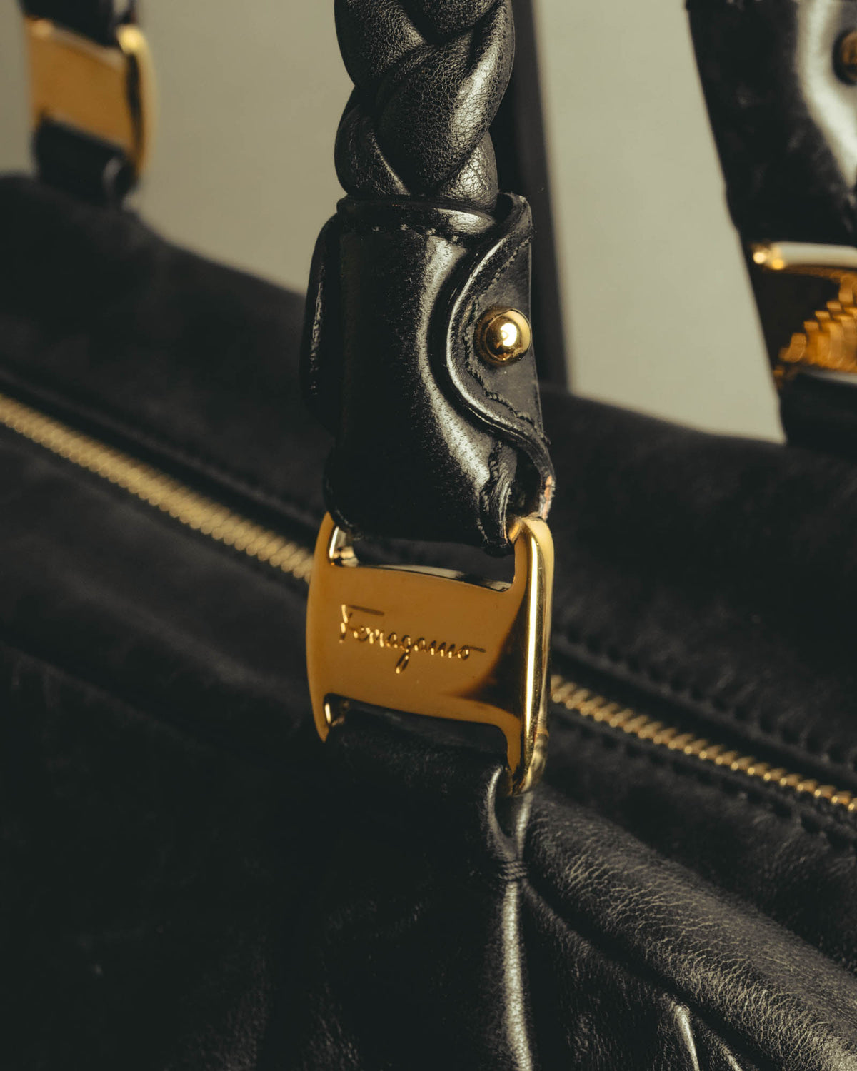 "Salvatore Ferragamo" 00's-10's Bow detailed leather hobo bag