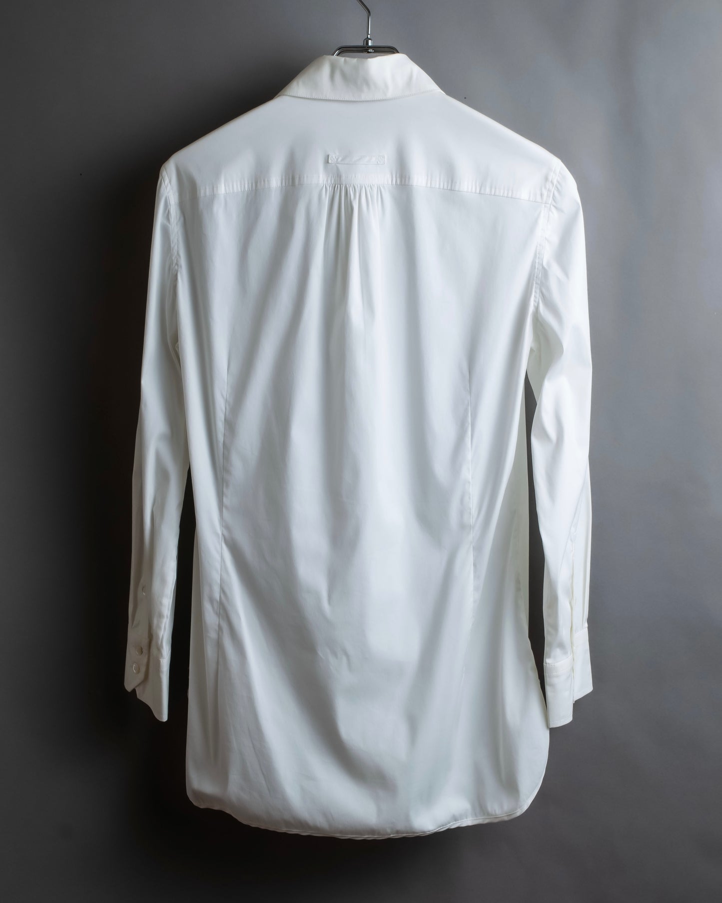 "BALENCIAGA" Gathered design box cut white shirt