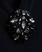"GUCCI" Embellished v neck jewel knit sweater