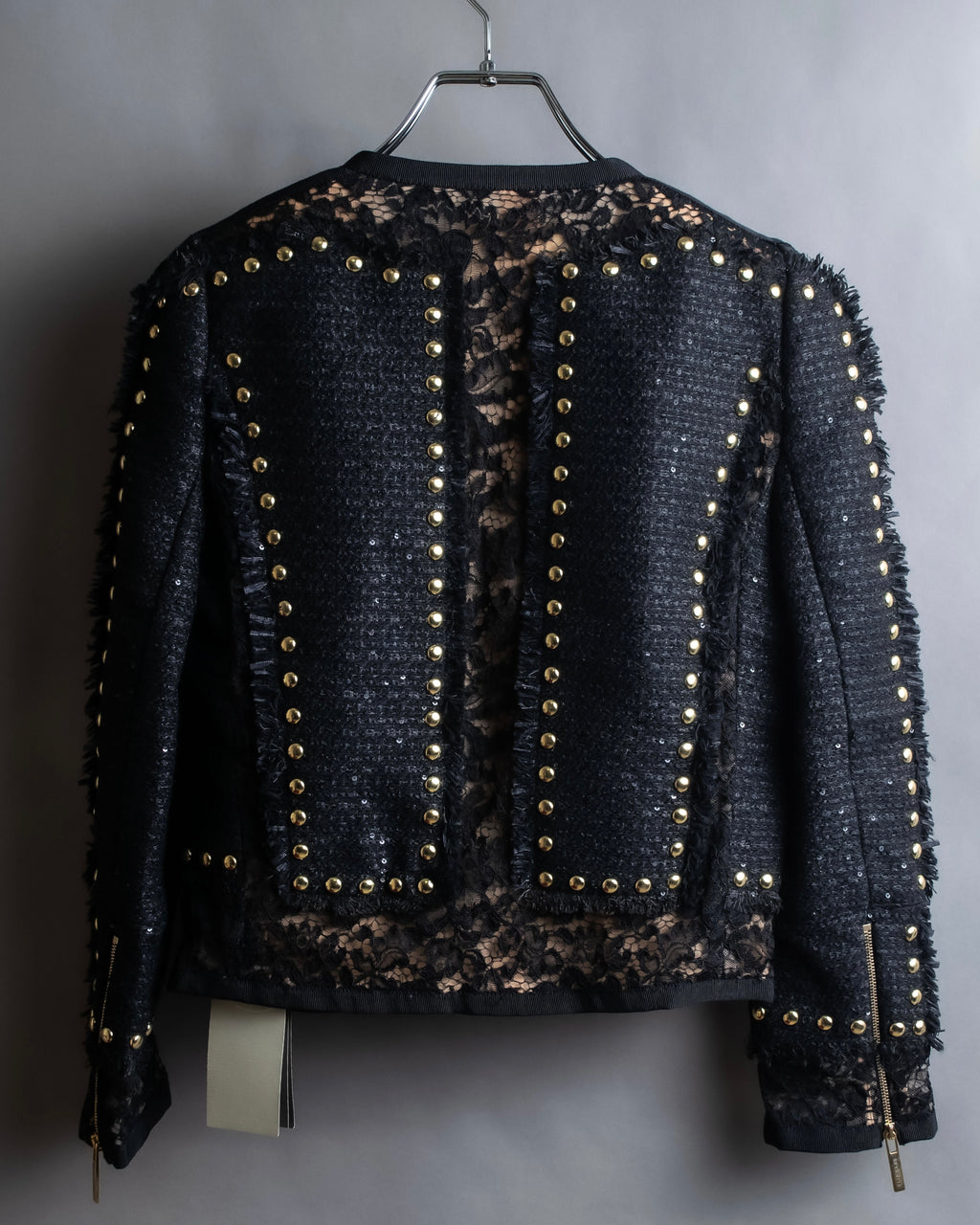 Reserved "Elie Saab" Gold stud detail tweed jacket
