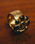 -SPECIAL- "CHANEL" 2007 AW Coco mark black cabochon ring