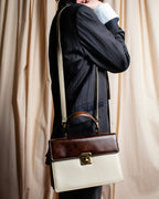 "Valentino Garavani" Square form bicolor 2way leather bag