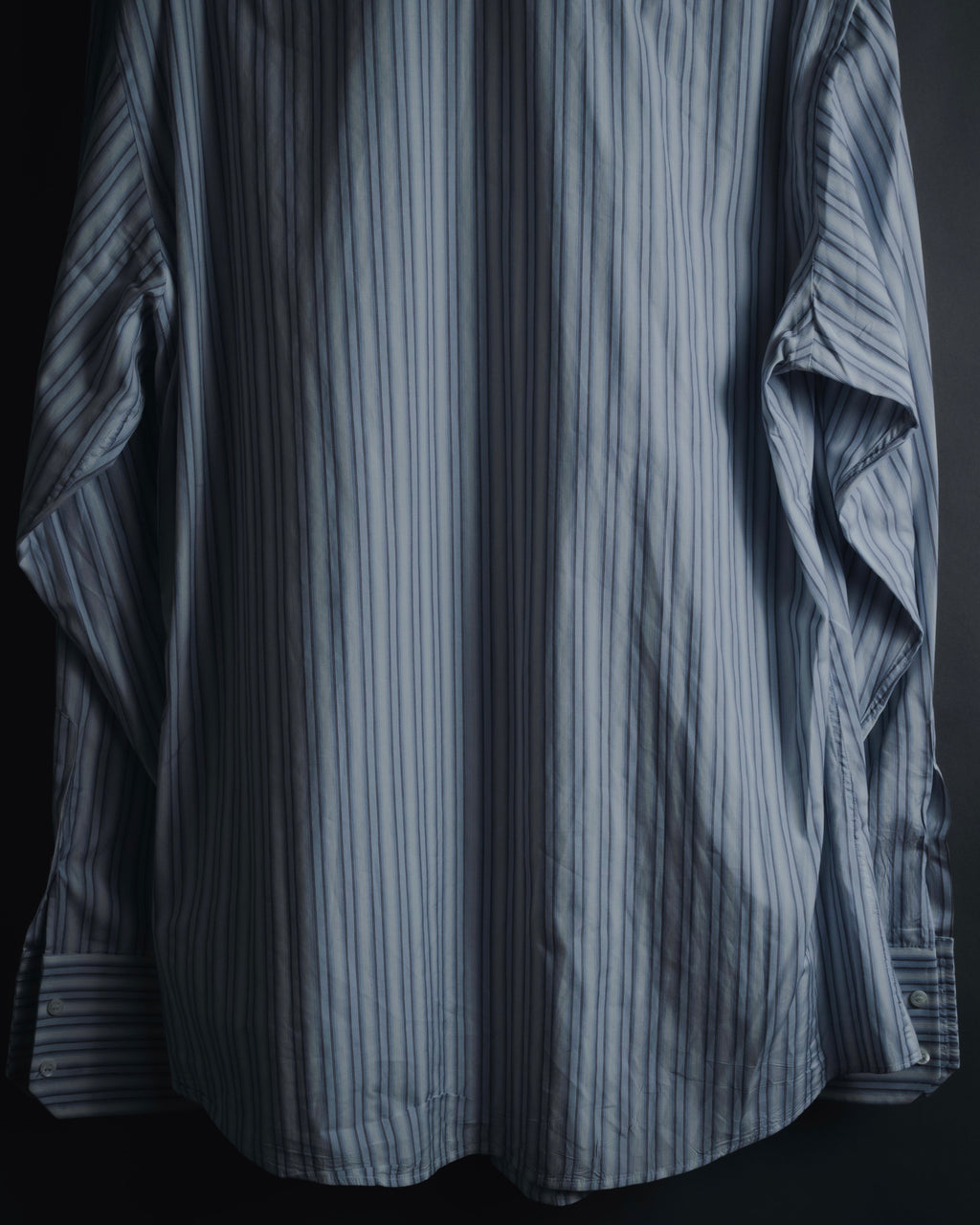 "GUCCI" Striped Spread Collar Shirt with Contrast Cuffs