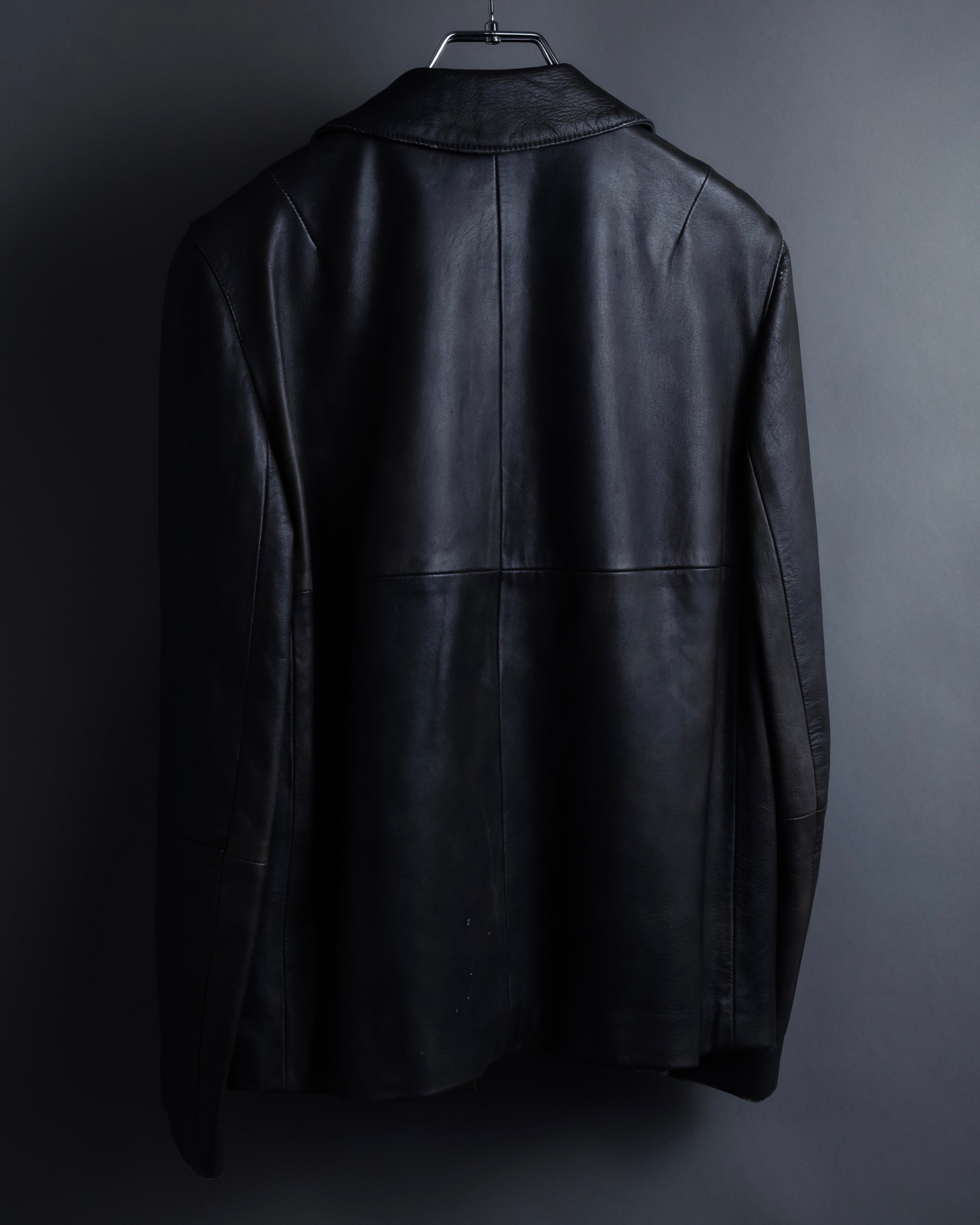 "Weekend Max Mara" Minimalist design center zip-up leather jacket