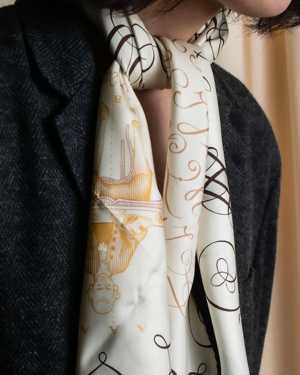 "HERMES" LART DECRIRE Carré  90 silk scarf