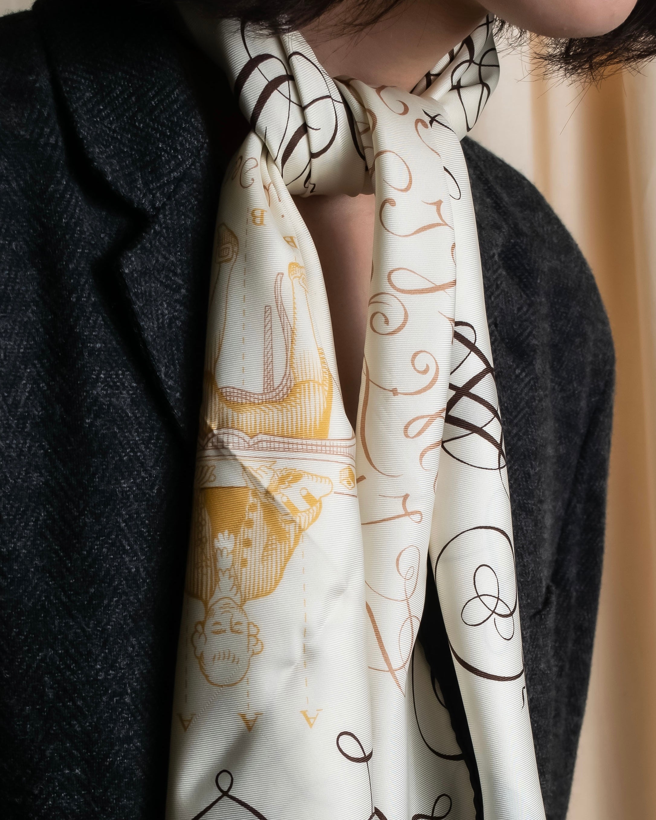 "HERMES" LART DECRIRE Carré  90 silk scarf