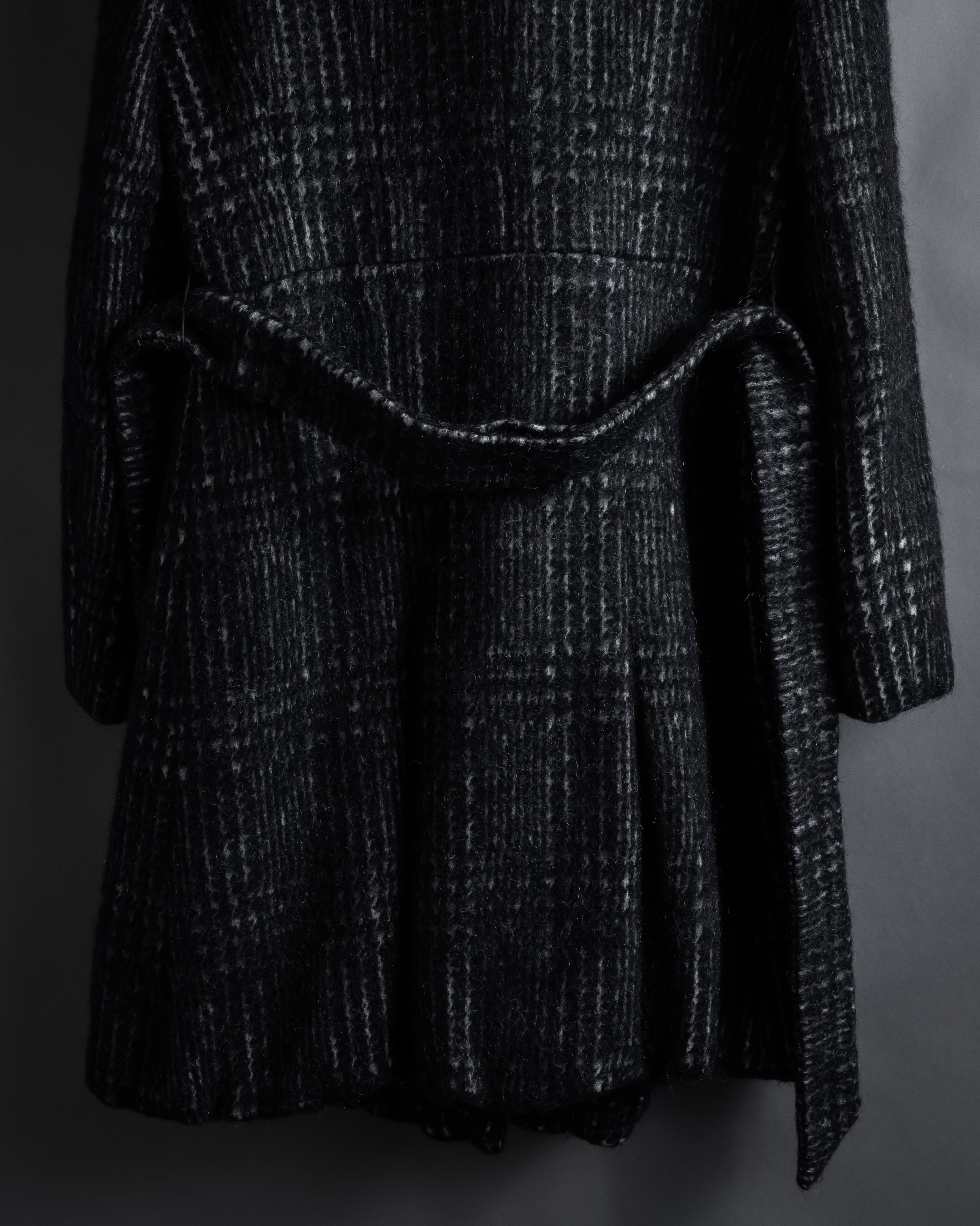 “MAX&Co.” Double-breasted houndstooth tweed coat