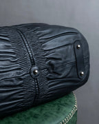 "Christian Dior" Karenina gathered design leather handbag