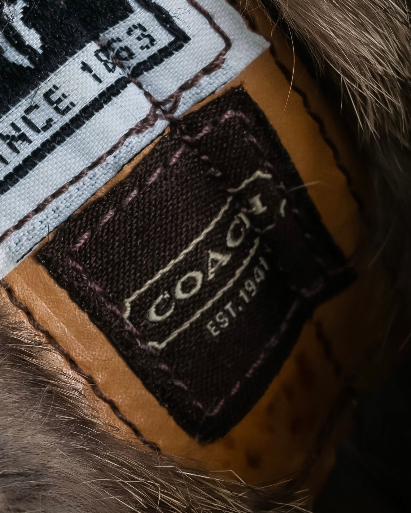 "COACH×FRYE" Brass buckle design shearling lined biker boots