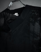 –SPECIAL– "HERMES" 00’s Sheer botanical lace cotton pullover