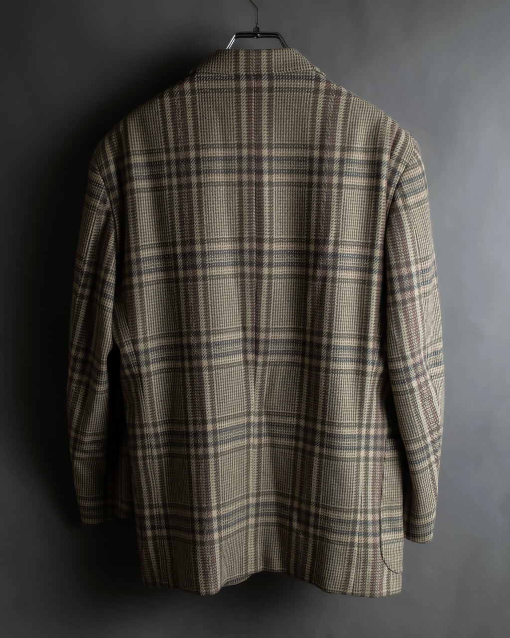 "BURBERRYS" Windowpane pattern tweed tailored jacket