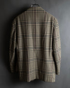 "BURBERRYS" Windowpane pattern tweed tailored jacket