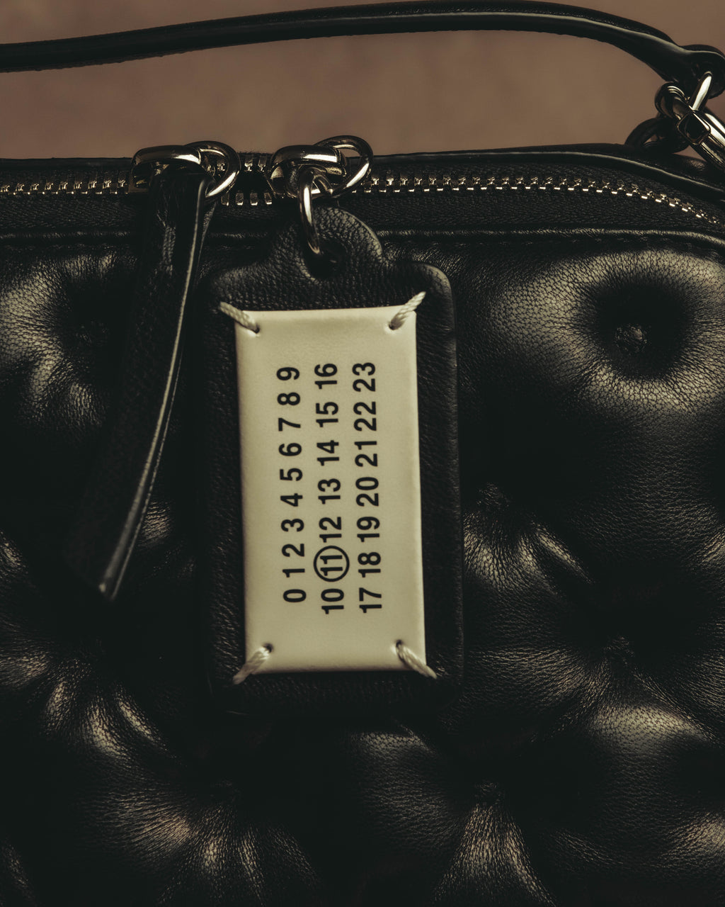 –SPECIAL– “Maison Margiela” 2024-25 Glam slam embroidered trapezoid leather bag