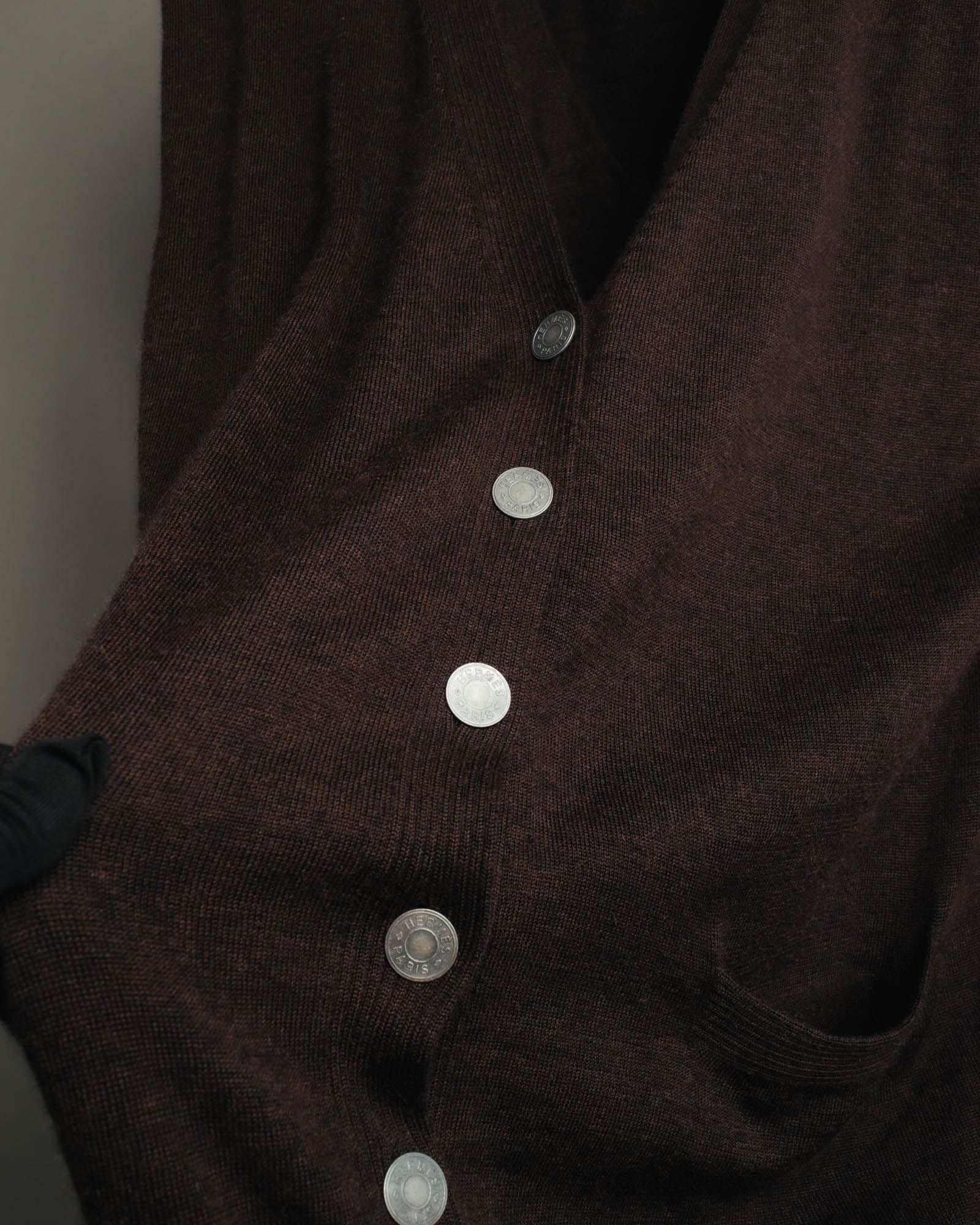 -SPECIAL- “HERMES” 00’s Cashmere cardigan and sleeveless knit twin set