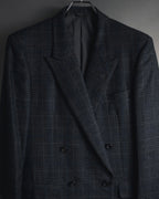 "BALENCIAGA" 90’s Cashmere blend glen check double-breasted blazer