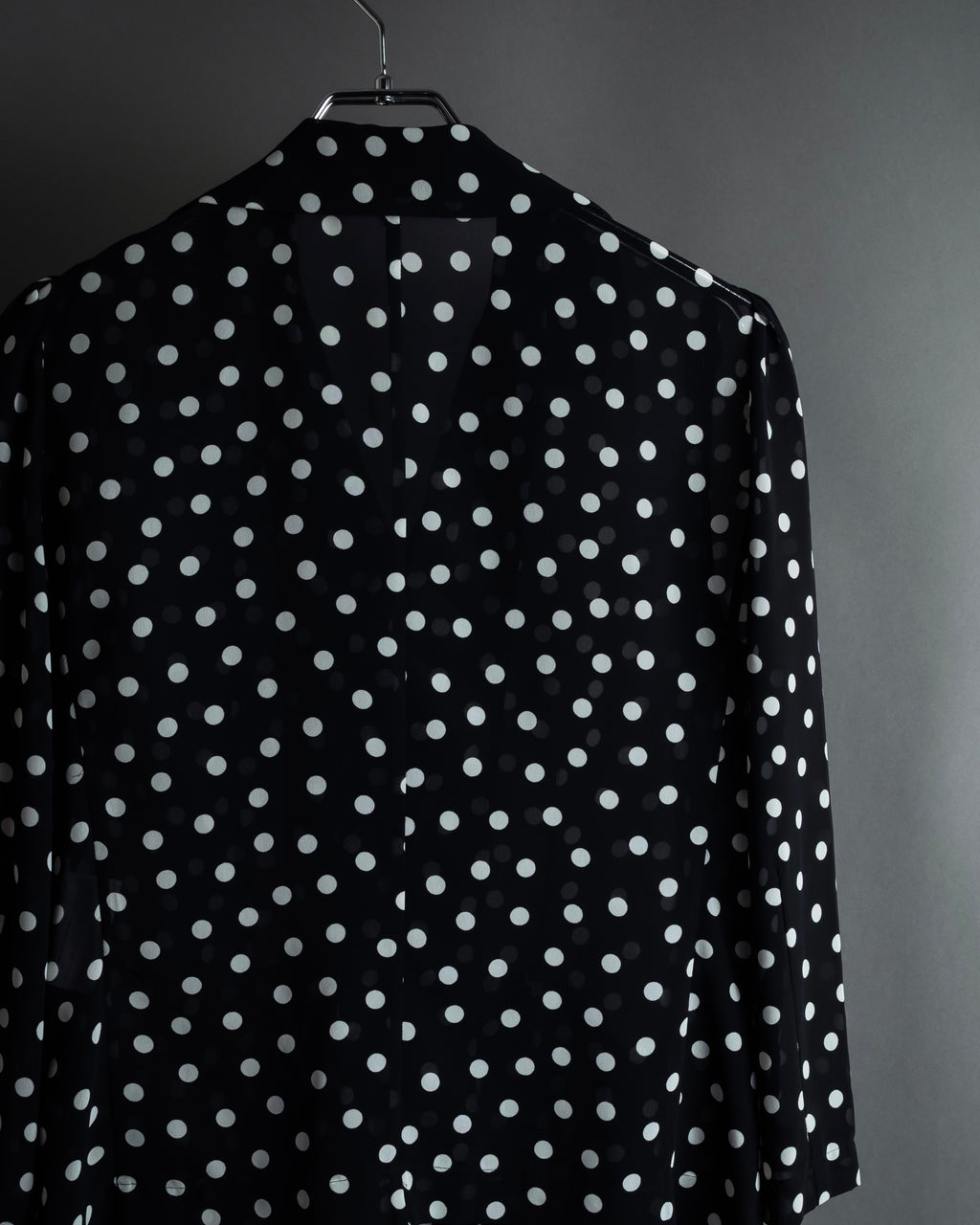 "robe de chambre COMME des GARCONS" 2002SS White dot pattern open collar shirt