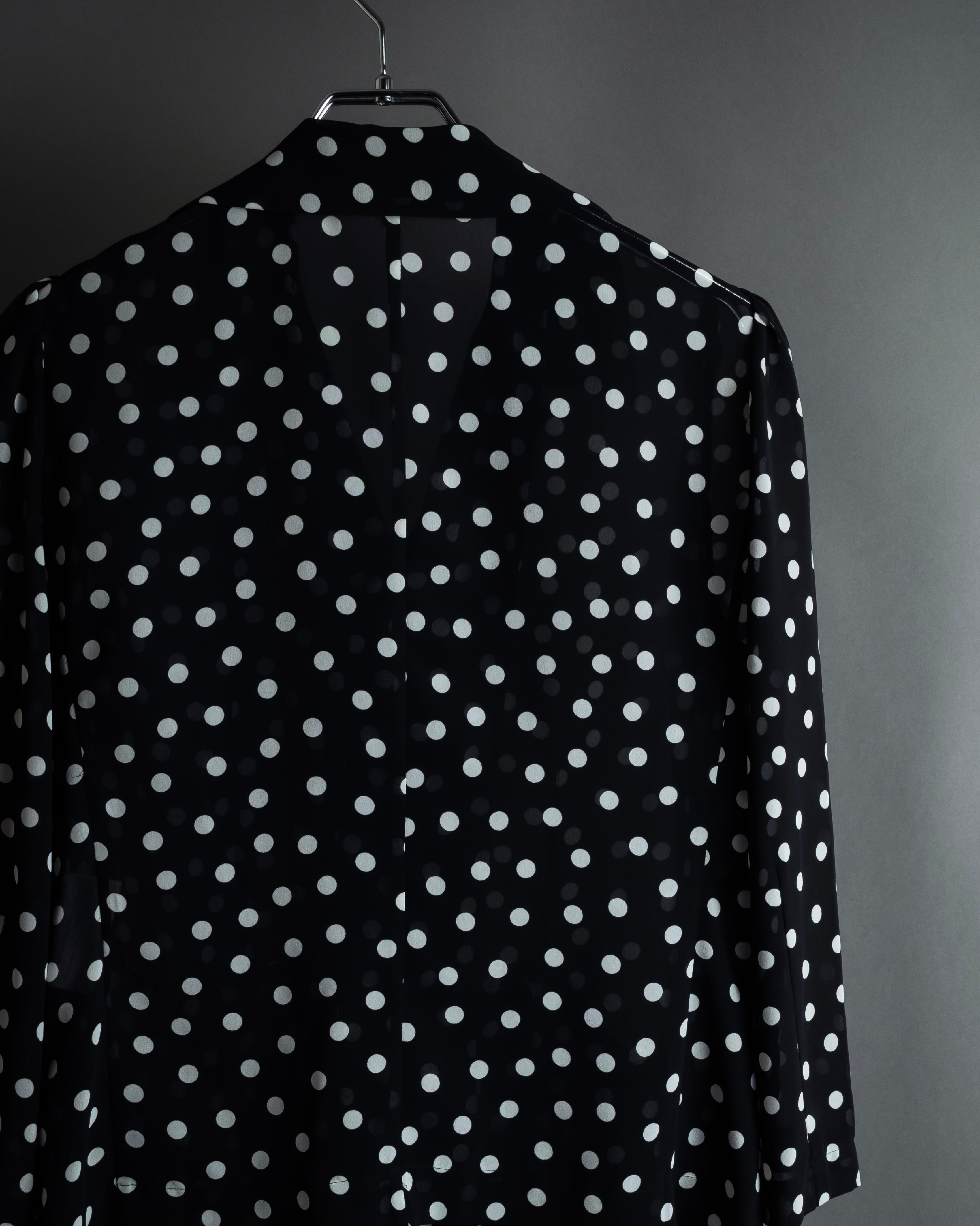 "robe de chambre COMME des GARCONS" 2002SS White dot pattern open collar shirt