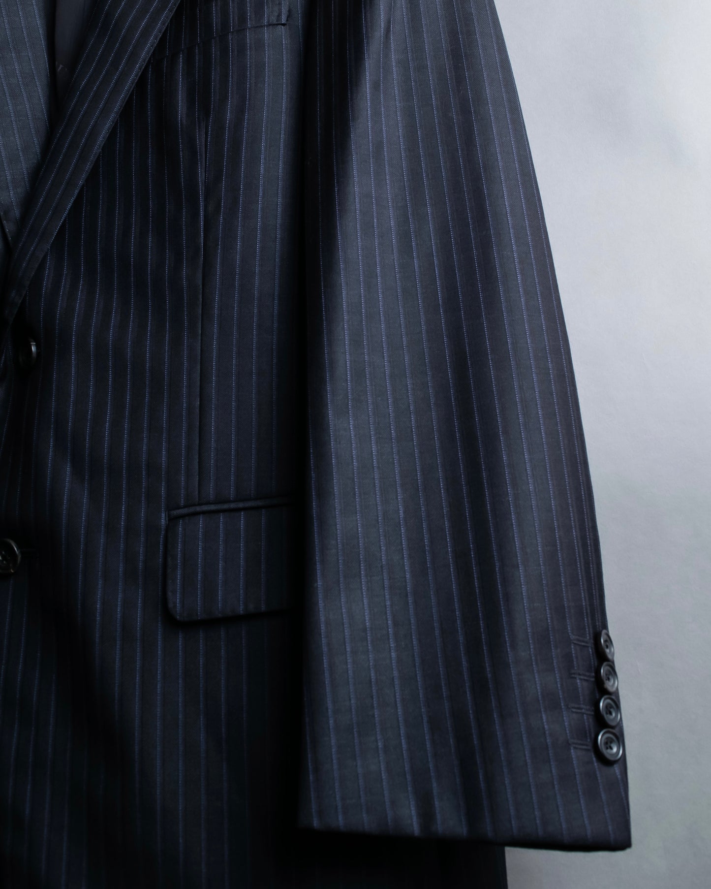 "BURBERRY" 2B tailored jacket & tapered silhouette slacks pinstripe pattern set up