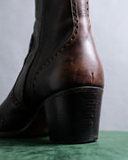 "YVES SAINT LAURENT" Medallion-embellished square heel boots