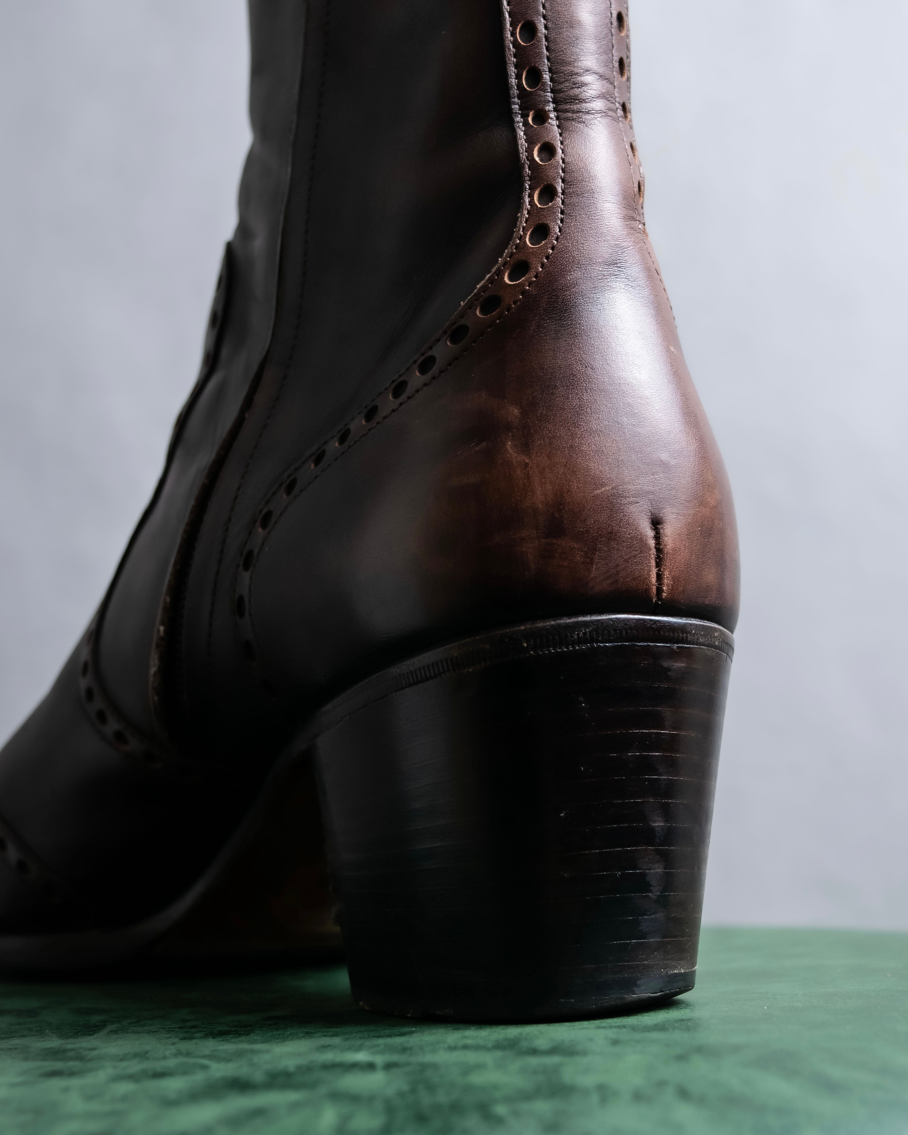 "YVES SAINT LAURENT" Medallion-embellished square heel boots