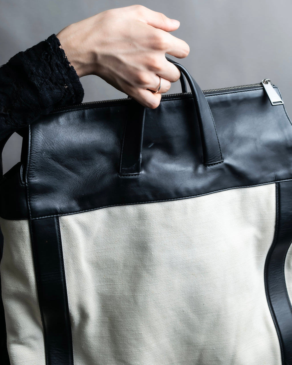 "BOTTEGA VENETA" 19AW Canvas & leather combination 2way bag