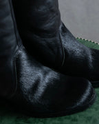 "ISSEY MIYAKE HaaT" Unborn calf shark sole long boots